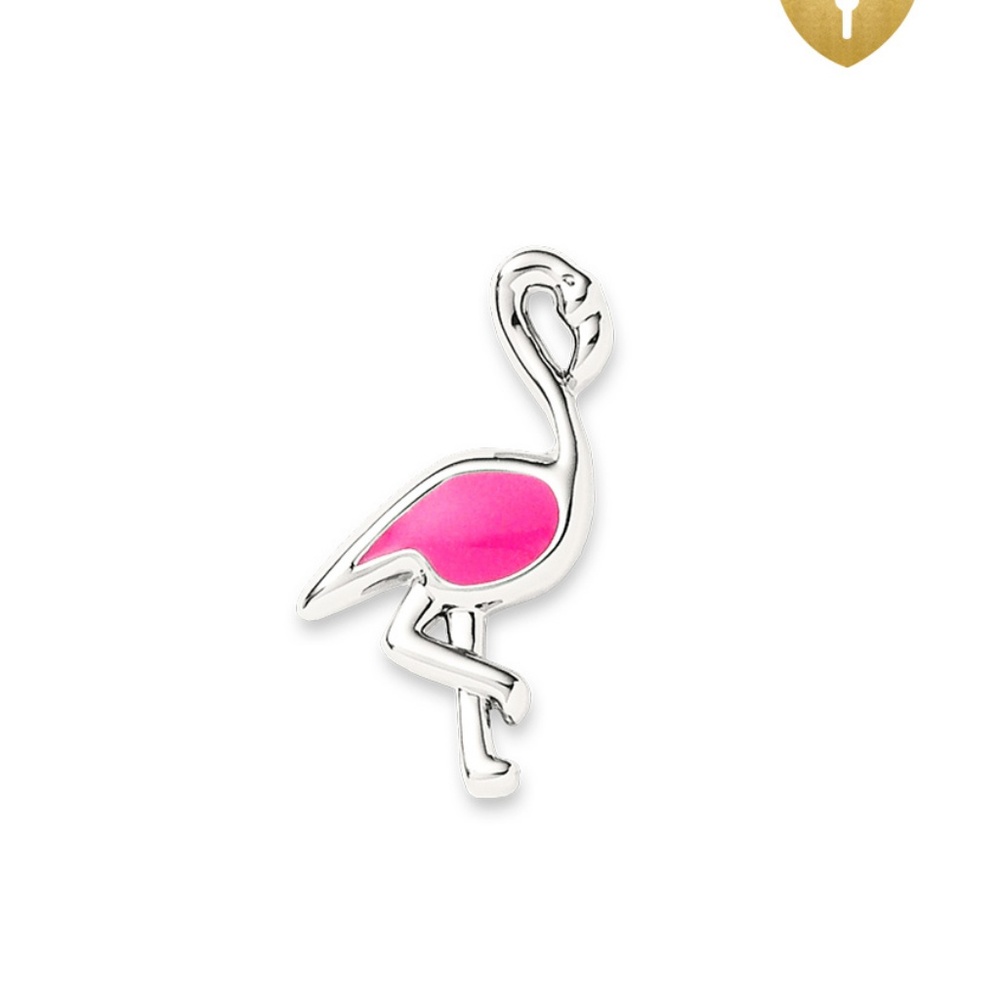 KEEP collective silver & pink enamel flamingos NWT - Picture 1 of 2